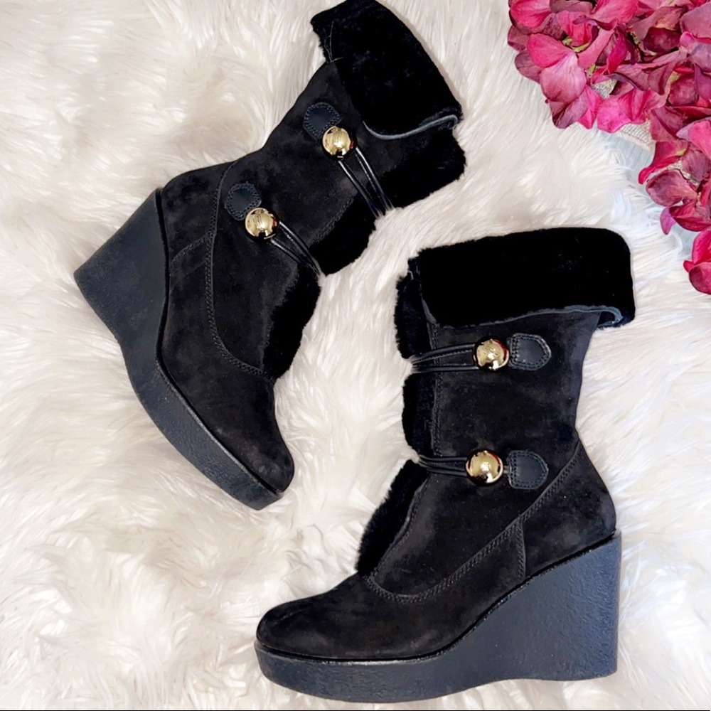 Coach Gena Shearling Lined Wedge Boot - image 1